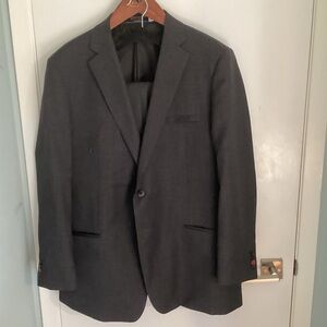 RARE Air Canada Uniform Dark Gray Men's Suit Jacket 48R with Pants 38 100% Wool